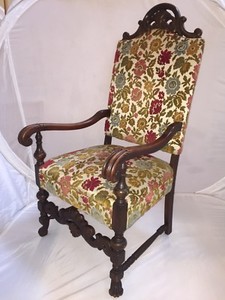 Antique Carved Victorian Empire Wood High Back Throne King Queen Arm Image Is Loading Antique Carved Victorian Empire Wood High Back Throne