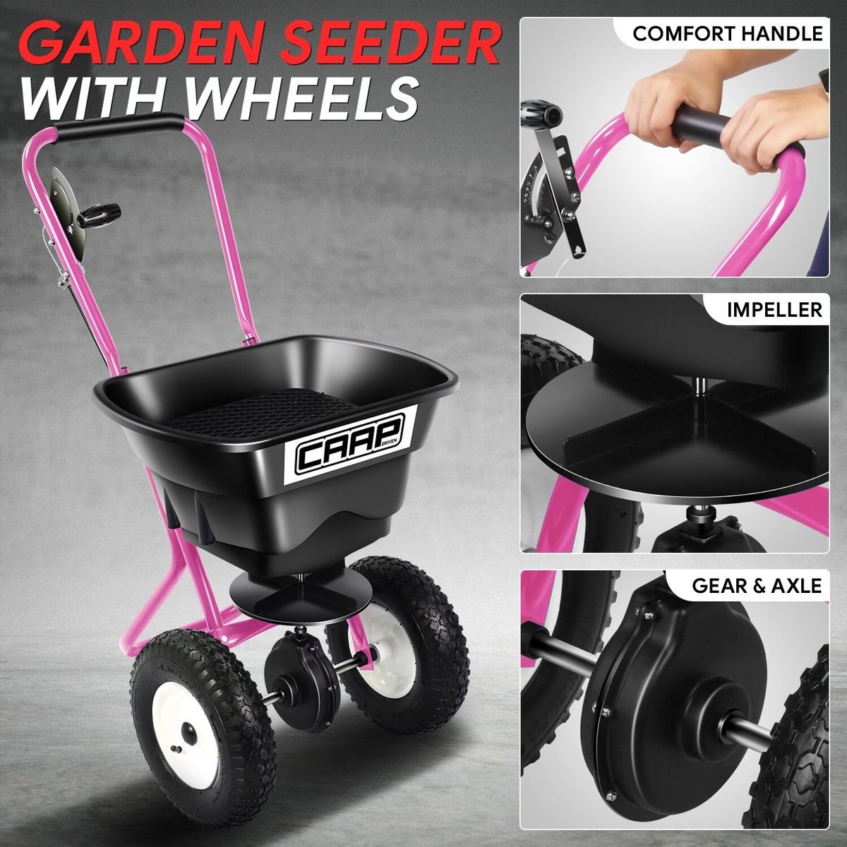 80lbs./29L Walk-Behind Broadcast Spreader Fertilizer Garden Seeder