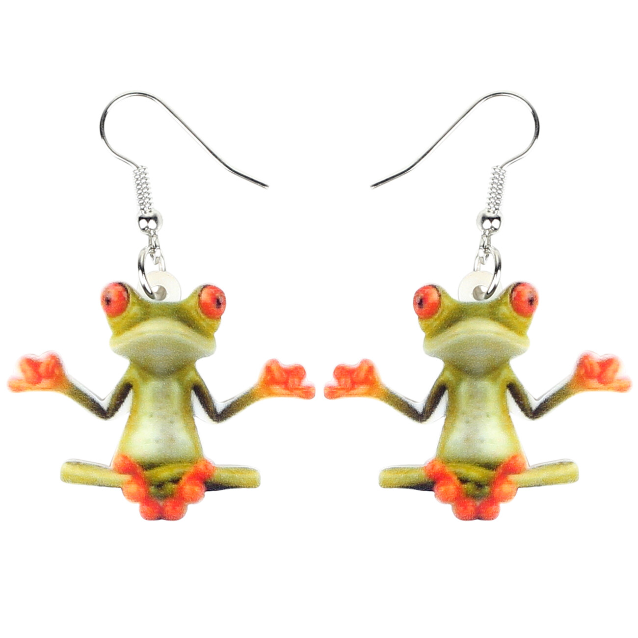 Acrylic Green Frog Earrings Dangle Animals Charms Jewelry Gifts for ...