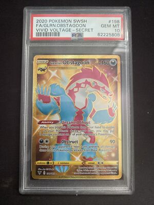 Galarian Obstagoon PSA 10 198/185 Pokemon Vivid Voltage Gold