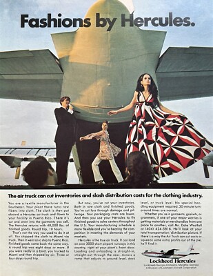 1970 LOCKHEED Hercules Aircraft Fashion by Hercules The Real Air Truck PRINT AD