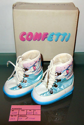 Bottes De Pluie Enfants CONFETTI Vintage Blanc - Taille EU 18, Neuf Avec Emballage, Années 70/80