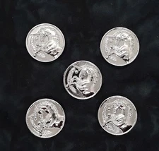 Unicorn- Mythical Horse Conchos 1" Five Count Chrome Finish