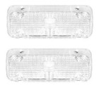 71-72 Chevy C10 Truck Clear Front LH & RH Bumper Turn Signal Lights Park Lamps