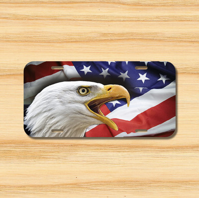 EAGLE USA Flag License Plate Vehicle Auto Tag American FREE SHIPPING Patriotic