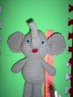 NEW Hand crochet grey elephant, 12" tall, — photo 1