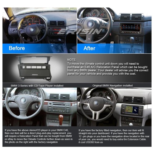 8,8" ips 64Go Android 14 Autoradio 8-Core Navi BMW 3er E46 325 M3 MG ZT Rover 75 - Afbeelding 4 van 24