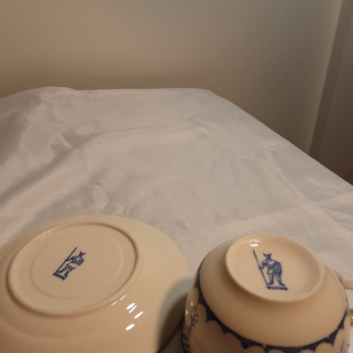 2er Set Vintage Viking VKl1 blau-weiß Teetassen- und Untertassenset (4-teiliges Set) - Bild 5 von 13