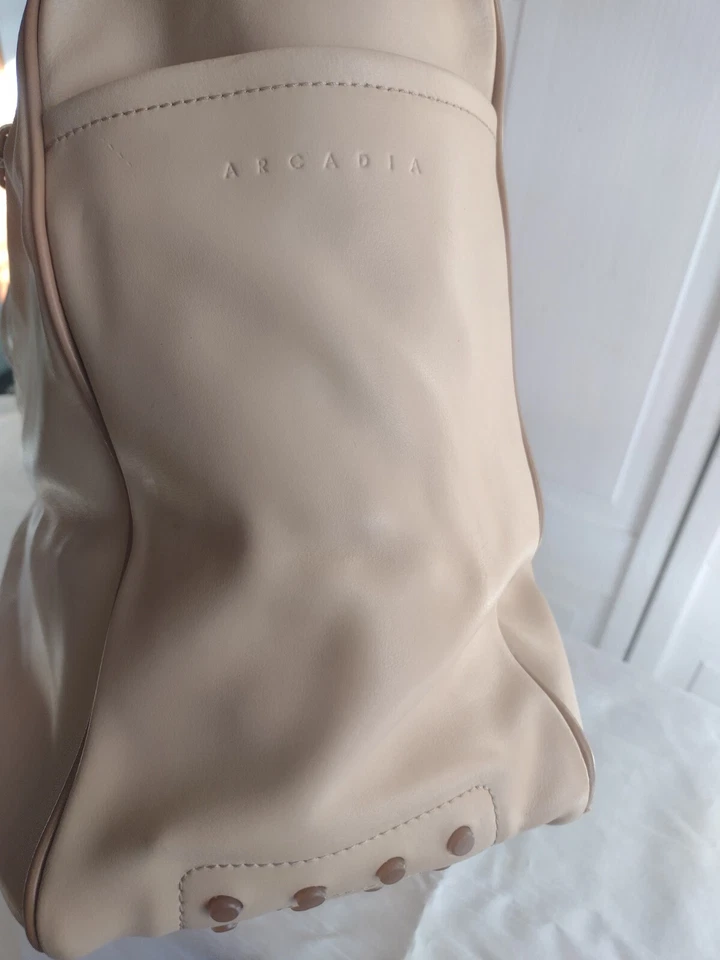 Arcadia Buttery Soft Large Italian Leather Bag, Crmy Lt Caramel Color, Italian  - Image 4 of 4