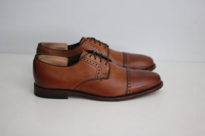 Allen Edmonds Clifton Walnut Brown Leather Cap Toe Blucher Brogue Shoes Mens Vintage Allen Edmonds Clifton Tan Cap Toe Blucher Shoes 8D  main image 4