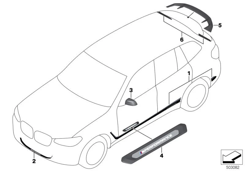 BMW Genuine M Performance Right Outside Mirror Shroud Carbon 