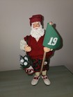 SANTA'S HOLE IN ONE Holiday Collectibles Fabric Mache Golfing Santa with Bag — photo 2