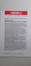 Antonio Carraro: News - Press Release (5 Brochure Sheets); 1997