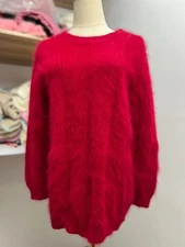 Angora Handmade Sweater Blended Jumper Super Soft Fluffy Fuzzy Pullover