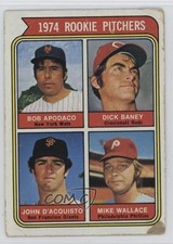 1974 Topps Rookie Pitchers Bob Apodaca Dick Baney John D'Acquisto #608 qp4