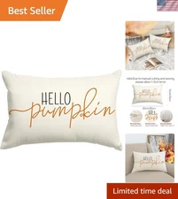 Fall Pillow Covers 12x20 Inch Autumn Pumpkin Decorative Throw Pillow Covers