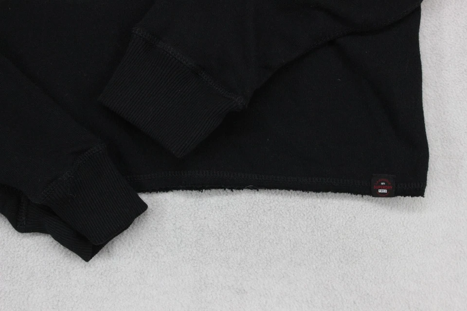 Superdry Sudadera con Capucha Mujer Talla 14 Negro Bordado Pullover Foto 4 de 4