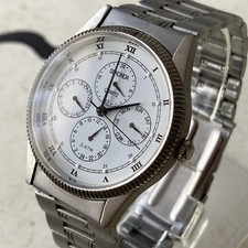 Sekonda Watch Mens Vintage 1990s Dual Time Date Day 24h White Dial 35mm Case