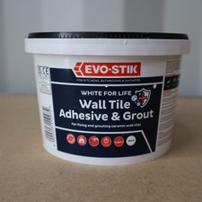 Evo-Stik Wall Tile Adhesive & Grout White For Life 1L Waterproof Mould Resistant