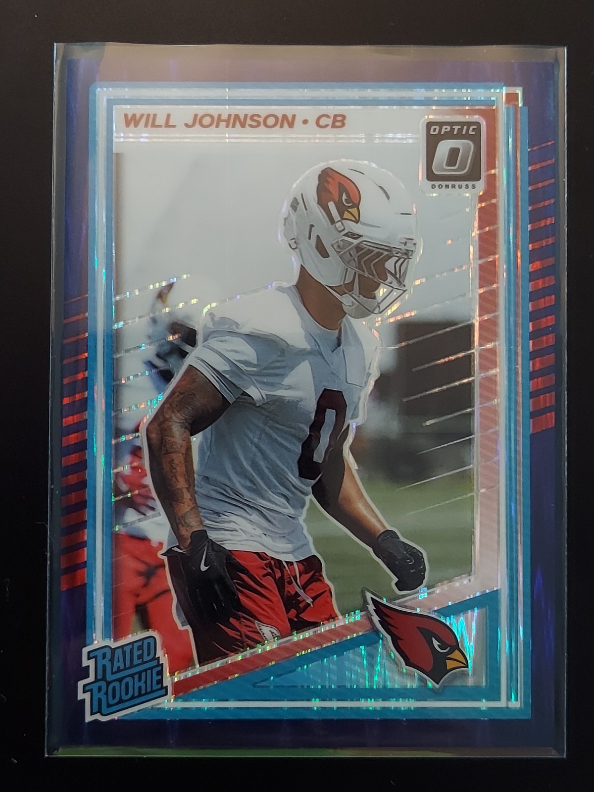 2025 Donruss Optic Football Will Johnson Rated Rookie Purple Shock Prizm #247 RC
