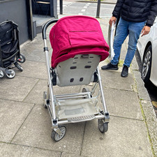 UrbO Pink & Silver Single Pushchair Stroller with Adjustable Handles