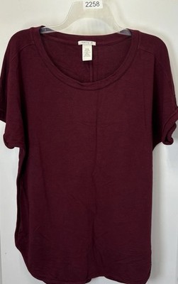 Matty M Dark Red Short Sleeve Blouse Size Large