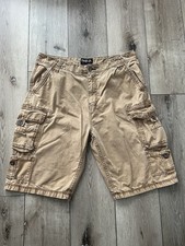 Iron Co Mens Cargo Shorts Tan Size 34 Pockets Belt Loops Cotton