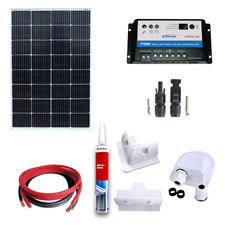 Kit panneau solaire photovoltaïque 150W mono support camping-car câbles