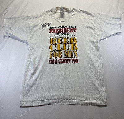 Vintage Fruit Of The Loom T Shirt Beer Club For Men Adult XL Funny Graphic
