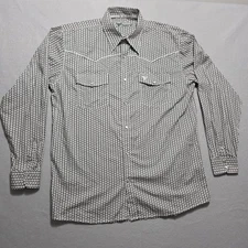 Cowboy Hardware Snap Shirt Men’s Size Large Geometric Print Western Rodeo 