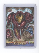 IRON MAN 2018 UPPER DECK MARVEL AVENGERS MELIKE ACAR 1/1  SKETCH CARD Q1887