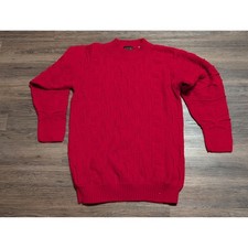 Coogi Style Red 3D Textured Knit Crewneck Sweater Mens L USA Made Vintage 90s