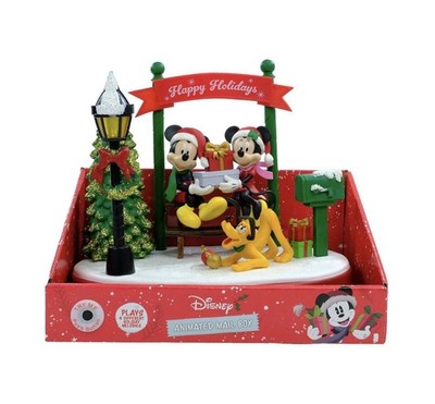 Disney Mickey & Minnie Mouse Christmas Animated Mail Box Scene