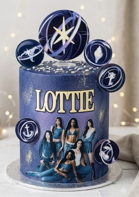 Katseye Cake Topper Set mit personalisiertem Namen und Alter Geburtstag Tortenaufleger