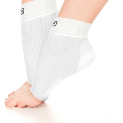 Go2Socks Go2 Arch Compression Support Sleeves for Ankle Heel Spur Solid White 