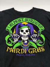 Vintage 90s Mobile Alabama Mardi Gras Black T-Shirt Men's Size XL