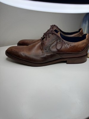 Stacy Adams Men s Brown Leather Oxford Dress Shoes Size 12 Textured Lace Up