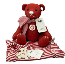 NEW Steiff LTD. ED. Red Felt Teddy Bear 036651 w/ Bag, Tags, Other Info 2011