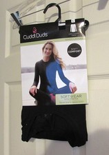 Nowy z metką CUDDL DUDS Czarny długi rękaw Crew Top Ciepłe warstwy Miękki komfort Rozmiar L