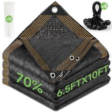FOTMISHU 70% Shade Cloth 6.5ftx10ft Anti-Aging Sun Mesh UV 6.5ftx10ft, Black