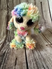 Ty Beanie Boos Plush Rainbow Poodle Stuffed Animal Dog 6" Tie Dye