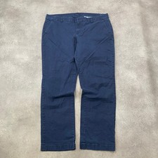 Tommy Hilfiger Chino Trousers Womens 36" Straight Fit Cotton Pants, Navy
