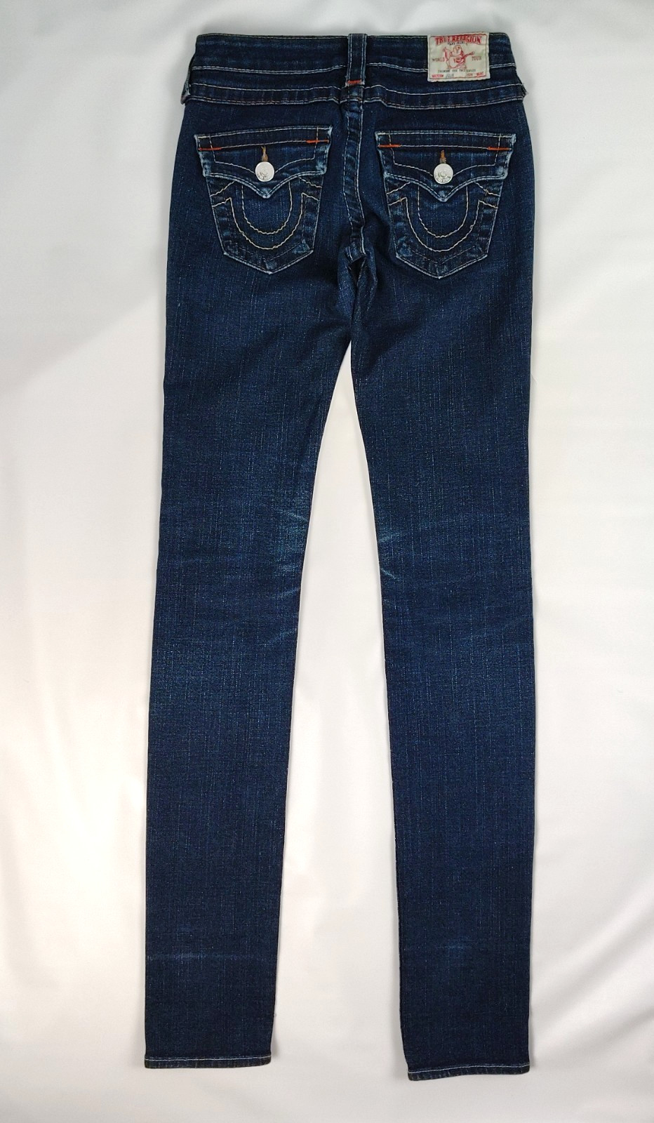 True Religion Jeans Julie Flap Pocket Women’s 25x35 Dark Wash Blue Low Rise USA thumbnail 2