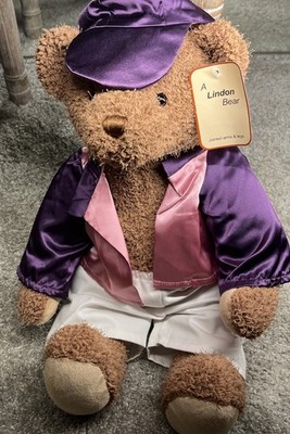 Seltener Lindon Fully Jointed Jockey 40 cm lang Plüsch Sammlerstück Bär mit Etikett