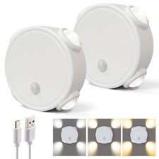 2X Rechargeable Motion Sensor LED Light Night Light Magnetic Cabinet Stair Lamp