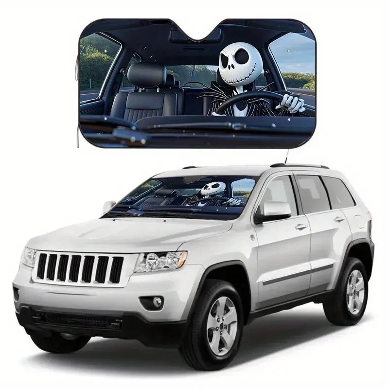 Jack Skellington Car Sun Shade, Movie Auto Sunshade