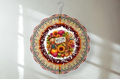Halloween Wind Spinner Scarecrow 3D Stainless Steel Autumn Garden Art