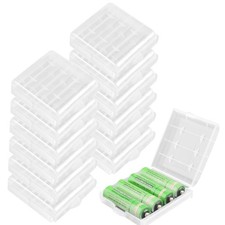 12 Pack Plastic Storage Cases Cell Battery Holder Cases for AA/AAA Batteries