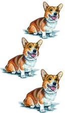 Decal Vinyl Sticker Corgie - Minis Set of 3 Printed Vinyl Decals Made in USA