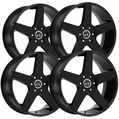(Set of 4) VCT V83 22x9 6x5.5'' +30mm Gloss Black Wheels Rims 22'' Inch